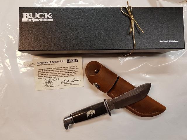 Buck Model 103 Limited Edition /  Chipflint Skinner / nr 294 van 1000 / Lengte totaal ; 20cm / Lemmet ; 10cm-1539-a